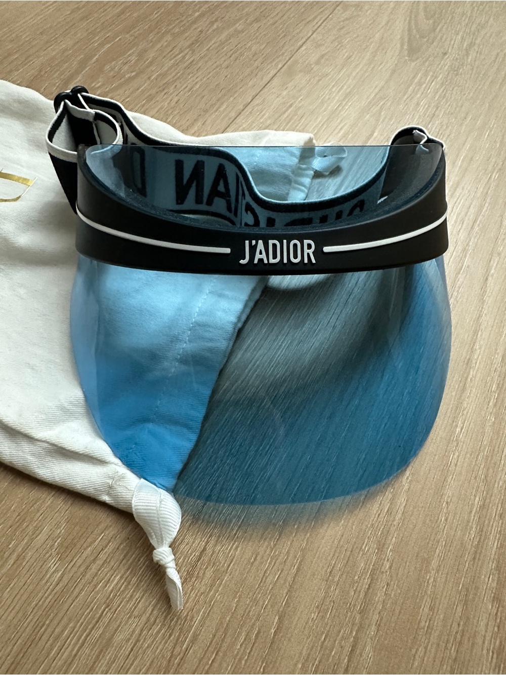 Dior J'Adior Blue Tinted Visor with Black Band